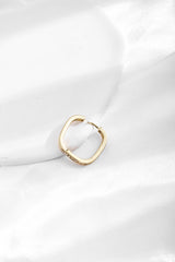 Fashionable Geometric Square Ear Clips with Zircon Inlay