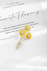 Golden Daisy Bouquet Brooch Inlaid with Zircon