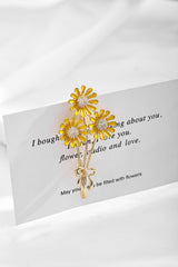 Golden Daisy Bouquet Brooch Inlaid with Zircon