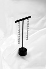 Zircon-inlaid Ginkgo Leaf Fan-shaped Tassel Earrings