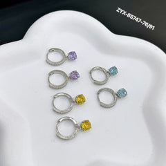 Shimmering Diamond Silver Hoop Earrings