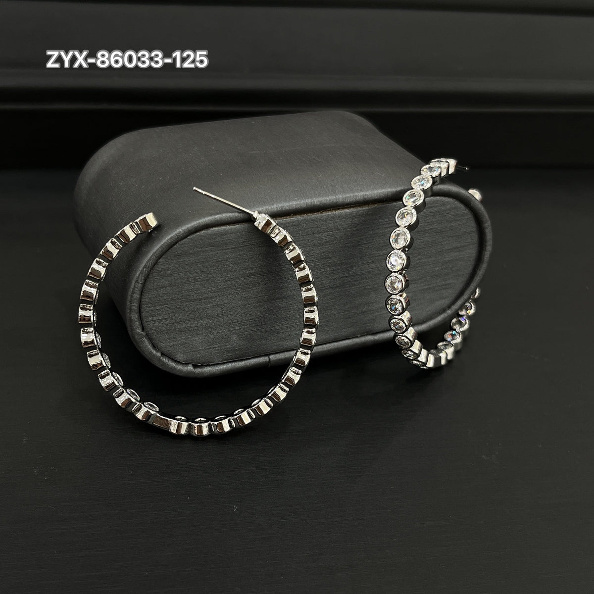 Diamond Chain Hoop Earrings