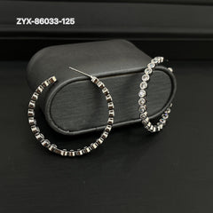 Diamond Chain Hoop Earrings