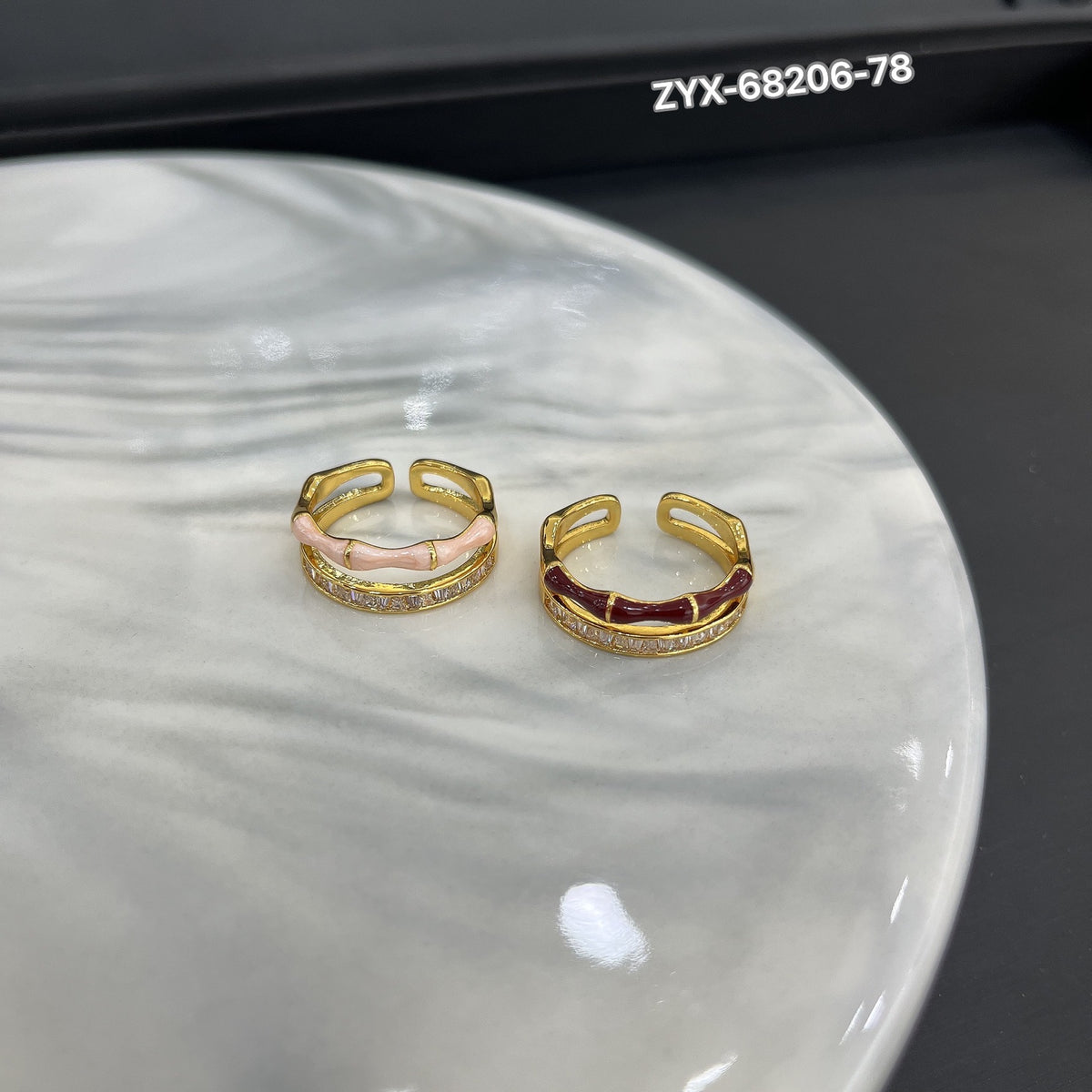 Golden Bamboo Colorful Rhythm Ring