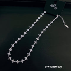 Crystal Diamond Four-Leaf Clover Necklace