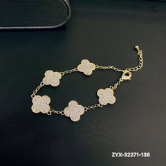 Crystal Four-Leaf Clover Bracelet