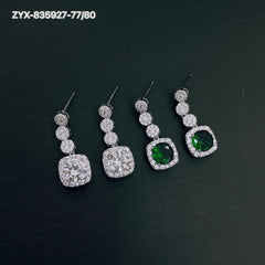 Crystal Diamond Square Hua Earrings