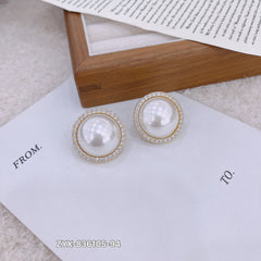 Pearl and Diamond Stud Earrings